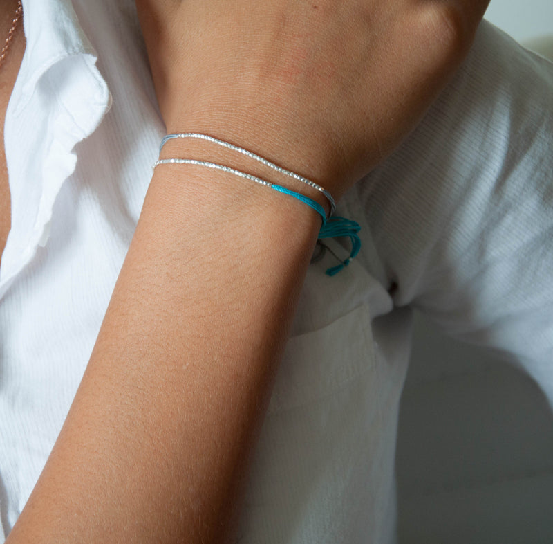 Turquoise with Gold friendship bracelet - Vivien Frank Designs