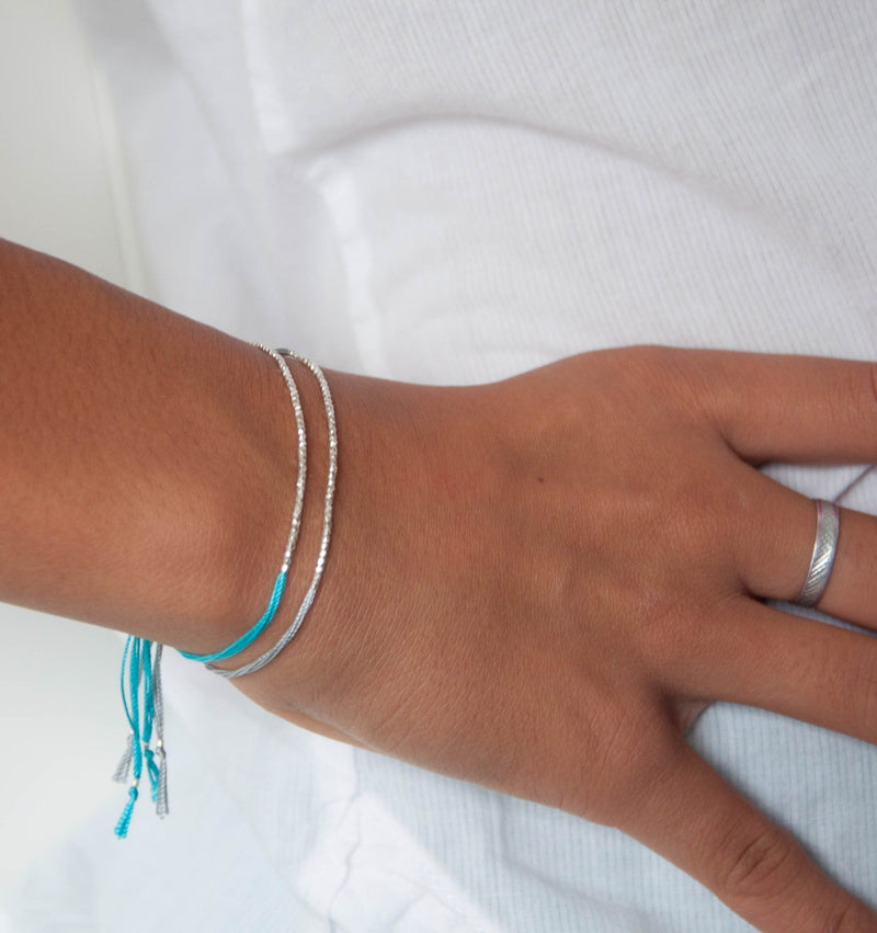 Turquoise with Gold friendship bracelet - Vivien Frank Designs
