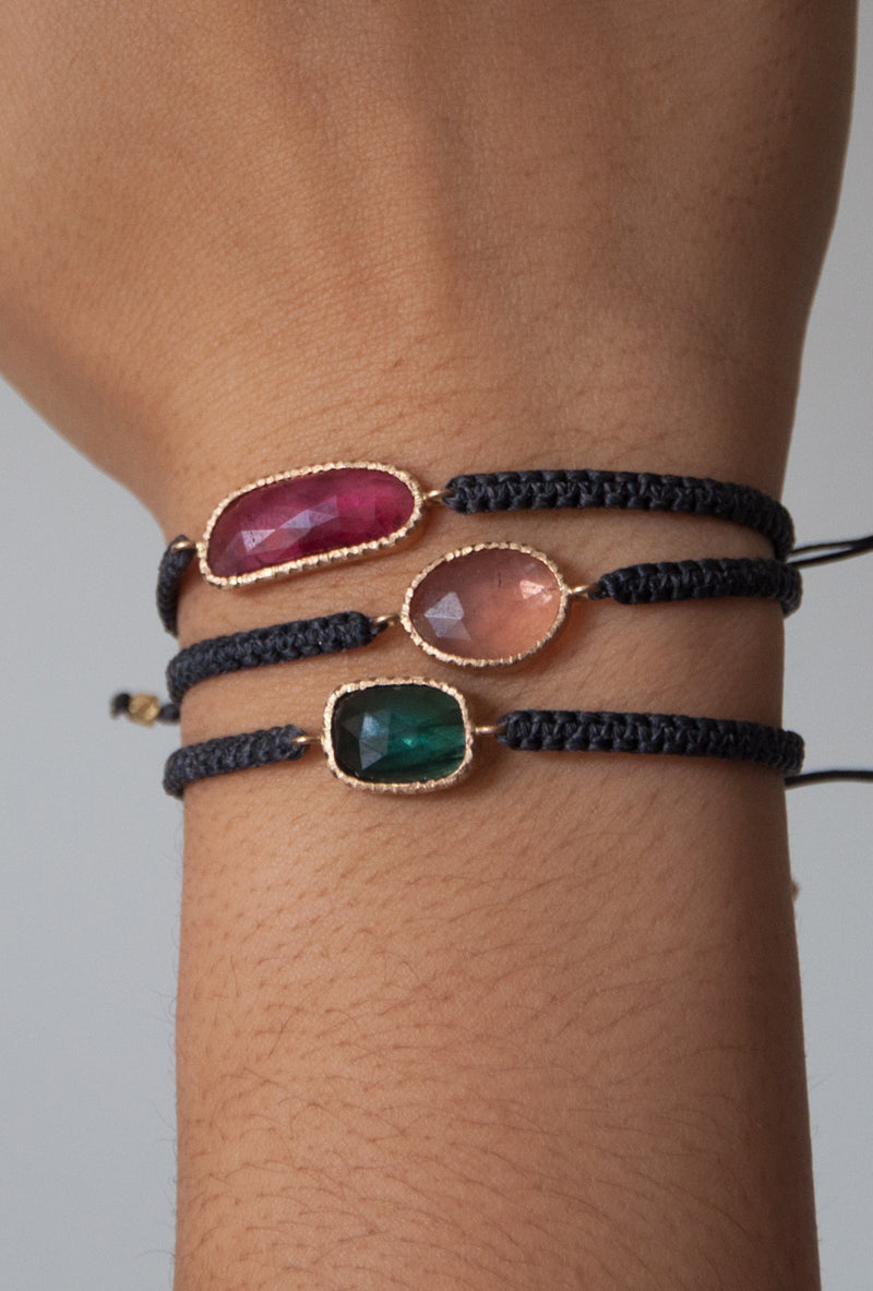 14k Gold Green Tourmaline Bracelet - Vivien Frank Designs