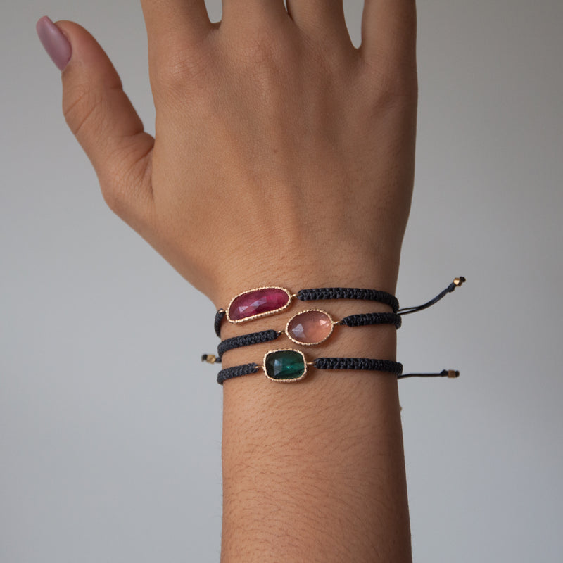 14k Gold Green Tourmaline Bracelet - Vivien Frank Designs