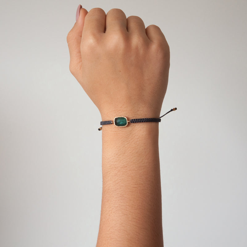 14k Gold Green Tourmaline Bracelet - Vivien Frank Designs