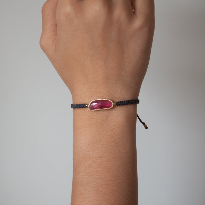 14k Gold Pink Tourmaline Bracelet - Vivien Frank Designs