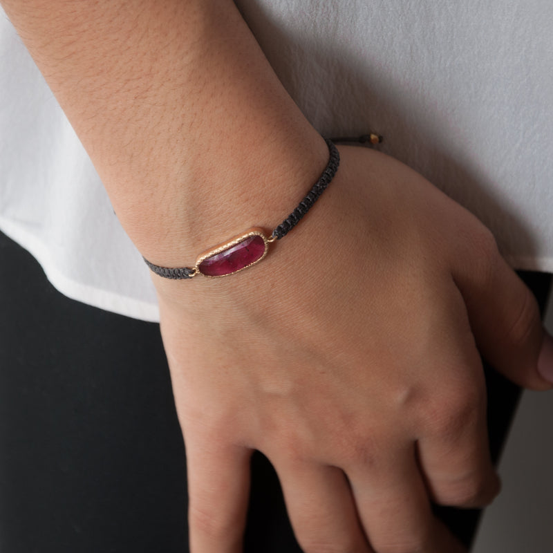 14k Gold Pink Tourmaline Bracelet - Vivien Frank Designs