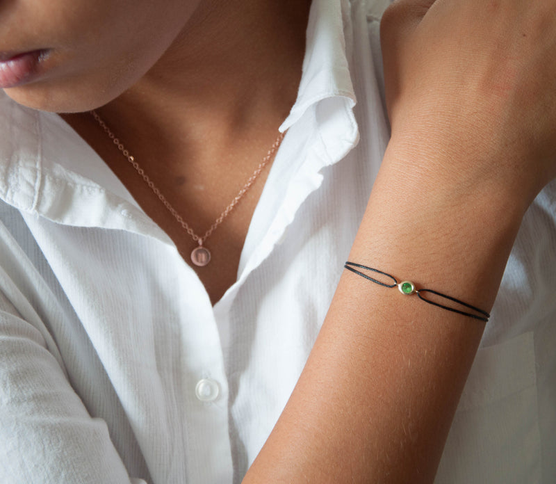 Amertine Gemstone Solitaire cord Bracelet - Vivien Frank Designs