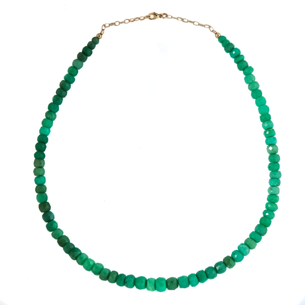 18k gold green Chrysoprase necklace
