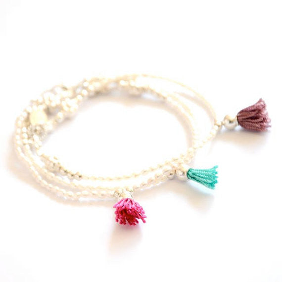 Pearl tassel bracelet - Vivien Frank Designs