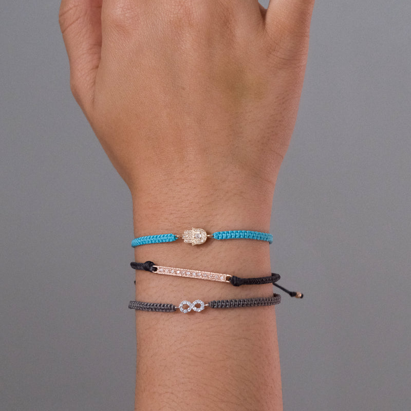 Gold Hamsa Bracelet with Ruby