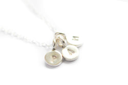 Silver Tiny initial necklace - three charms - Vivien Frank Designs