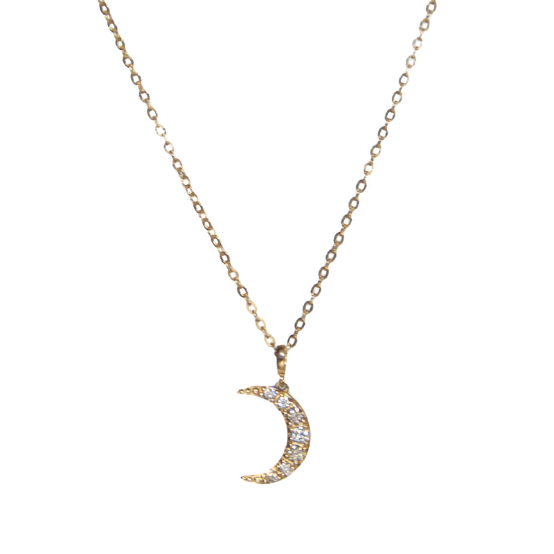 9ct Yellow Gold Zirconia Crescent Moon Pendant – Shiels Jewellers