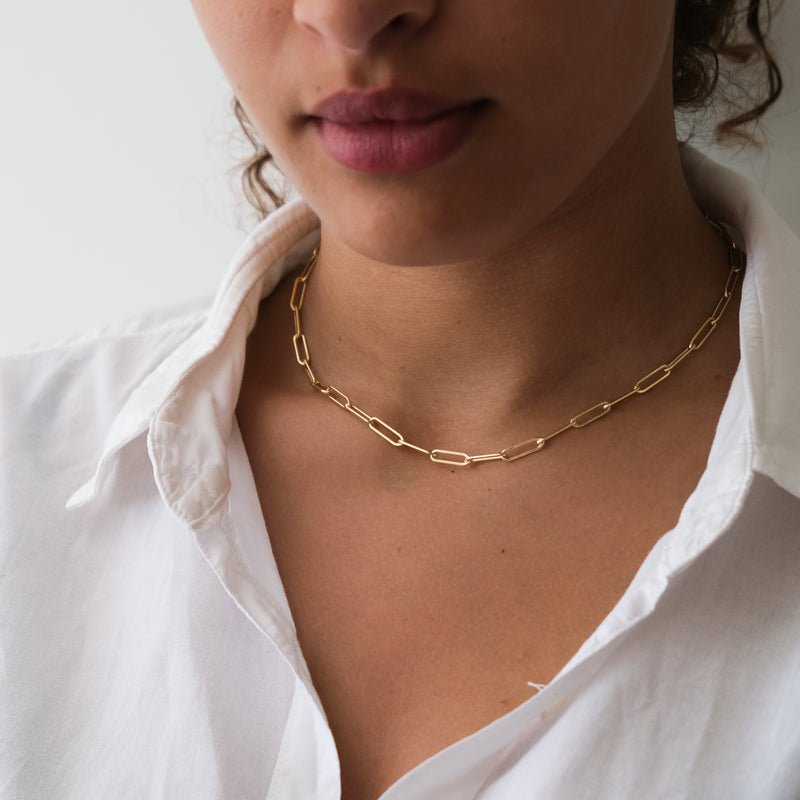 Gold Paper clip necklace
