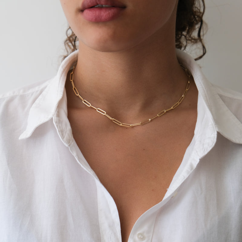 Gold Paper clip necklace