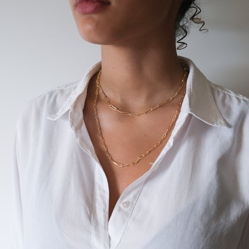 Gold Paper clip necklace