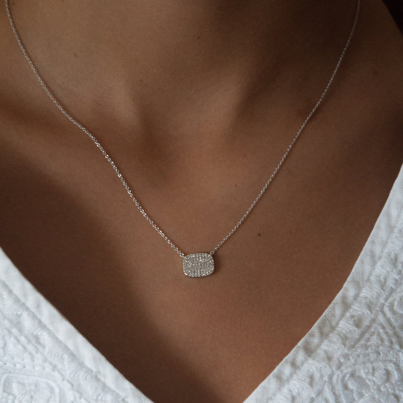 Rose Gold Bar Single Micro Pave Diamond Necklace | Jackson Jewelers |  Flowood, MS