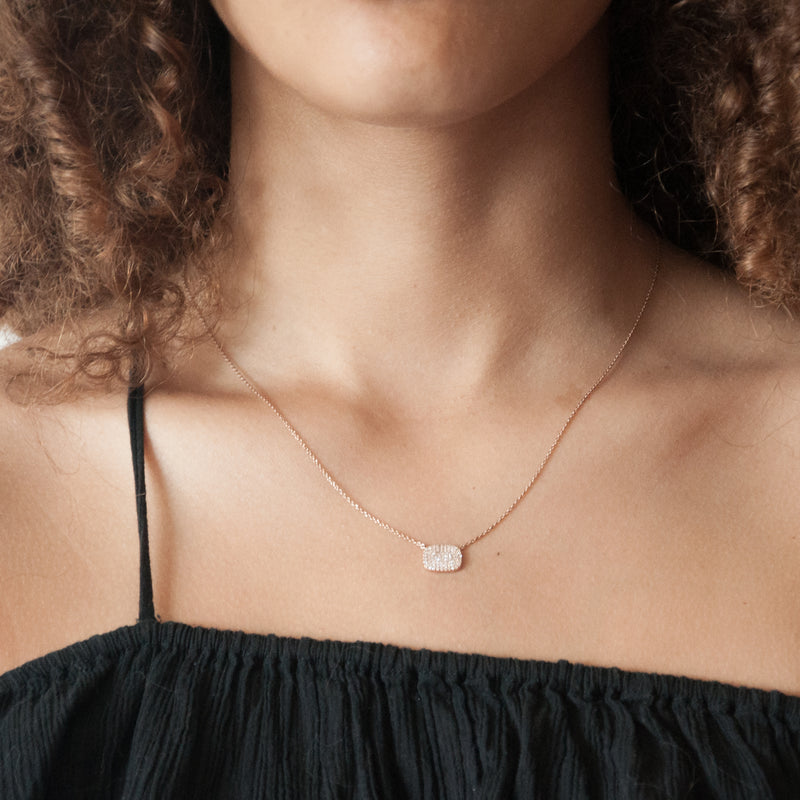 Diamond Pave Pendant Necklace - Vivien Frank Designs