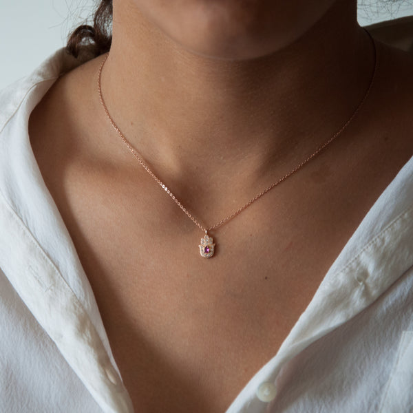 Gold Hamsa Necklace - Vivien Frank Designs