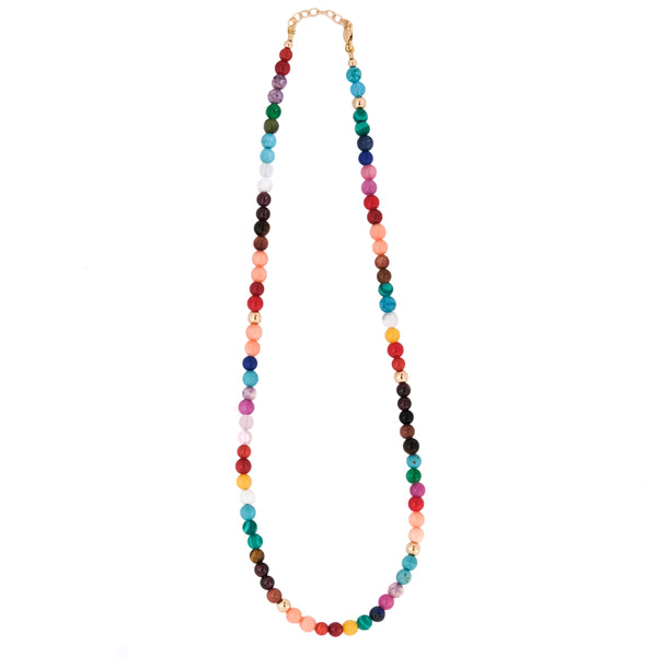 Rainbow Gemstone Necklace 14k