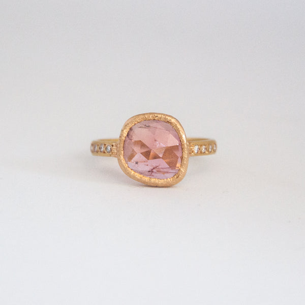 Stella Ring with pale pink tourmaline - Vivien Frank Designs