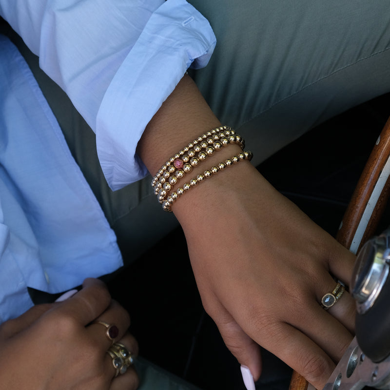 Ruby Ball Bracelet in 14k