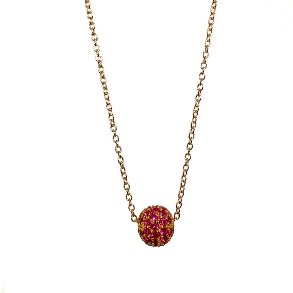 Pavé Ball Necklace in 14k gold