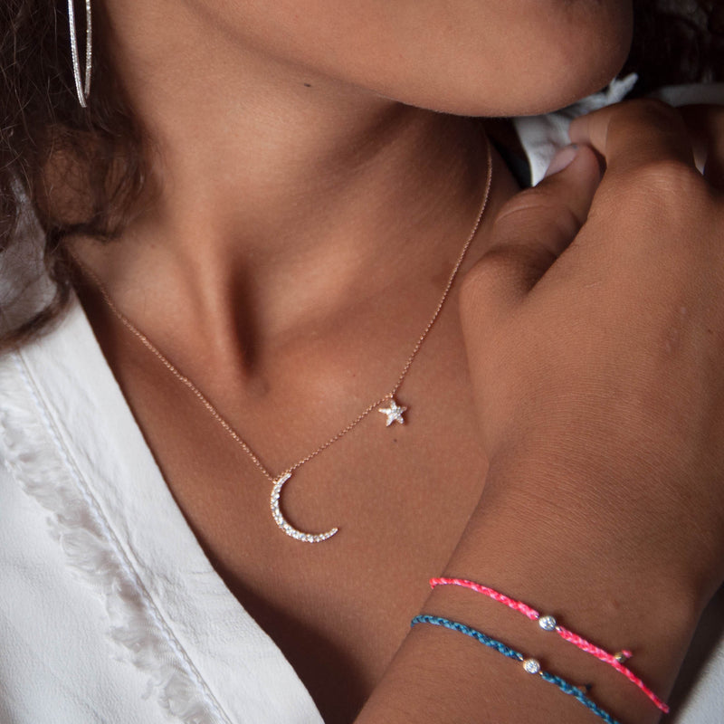 Star and Moon Diamond necklace - Vivien Frank Designs