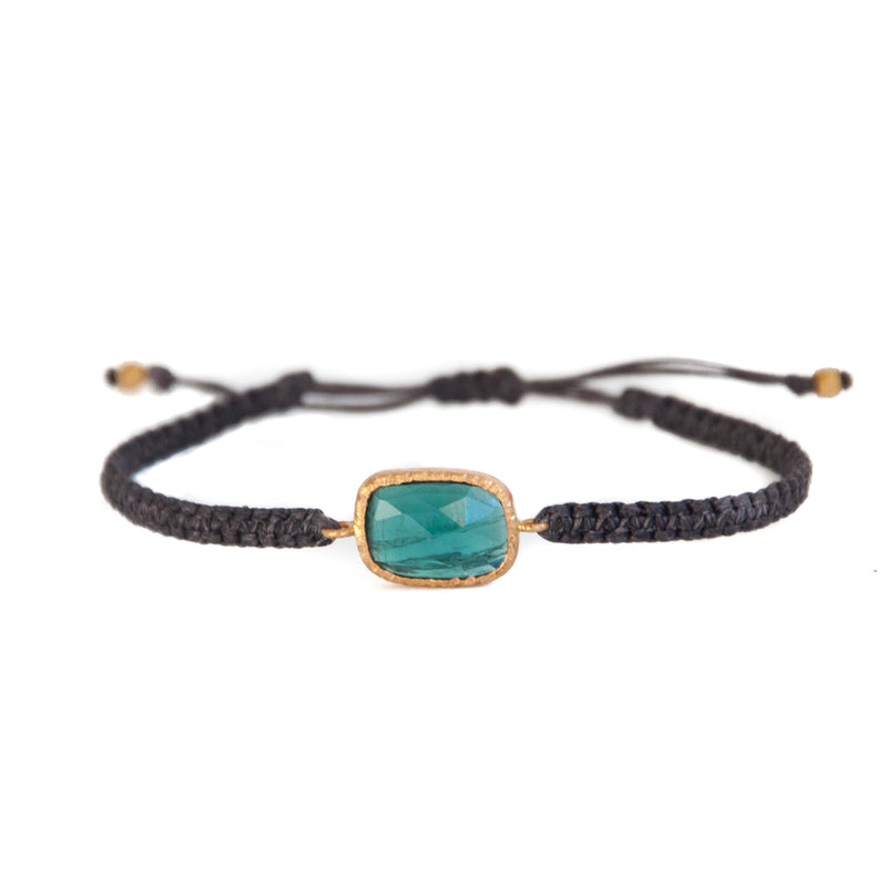 14k Gold Green Tourmaline Bracelet - Vivien Frank Designs