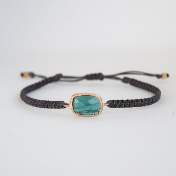 14k Gold Green Tourmaline Bracelet - Vivien Frank Designs