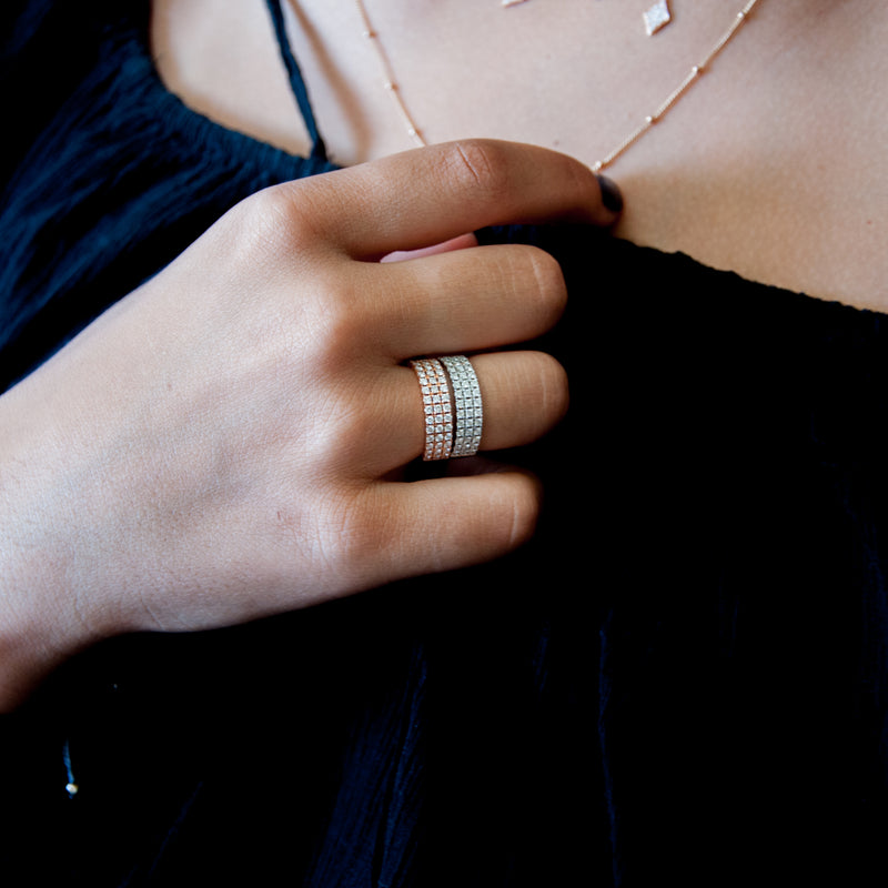 Diamond Cigar Ring - RoseGold - Vivien Frank Designs
