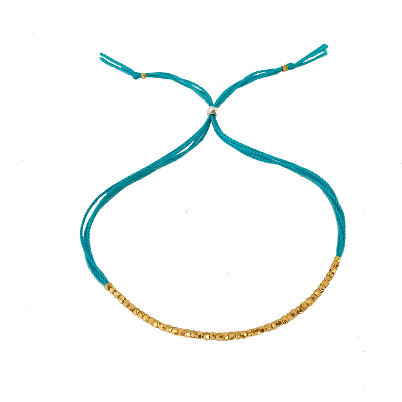Turquoise with Gold friendship bracelet - Vivien Frank Designs