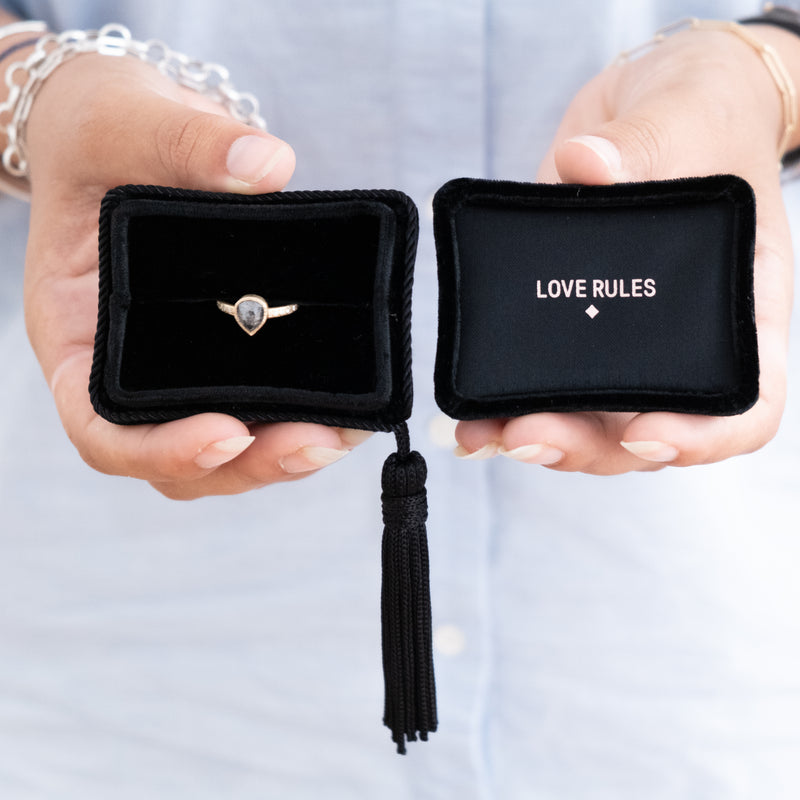 Velvet Ring box Tassel - Love Rules