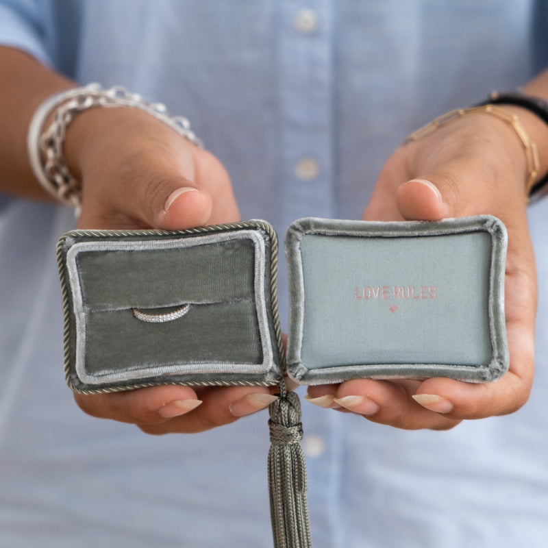 Velvet Ring box Tassel - Love Rules