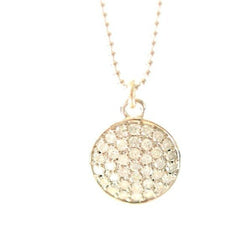 Diamond Disc Necklace 14k white gold - Vivien Frank Designs
